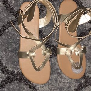 Gold gladiator sandals